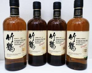 4本【未開栓】NIKKA WHISKY ニッカ ウイスキー 竹鶴 TAKETSURU PURE MOLT ピュアモルト 700ml 43％ ジャパニーズ【富】