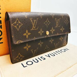 A347【ほぼ極美品】LOUIS VUITTON ルイヴィトン モノグラム ポルトフォイユ サラ 二つ折り財布 長財布 ウォレット M61734/TH1001