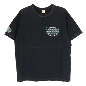 THE FLAT HEAD ザフラットヘッド GRAND HERITAGE ロゴ バック プリント 半袖 Tシャツ ブラック系 42【中古】