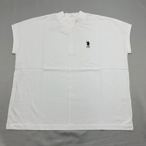 【送料無料】【新品】US.POLO.ASSN レディースノースリーブTシャツ（コットン100％ ゆったりタイプ）　フリーサイズ（M～L）　WH★591