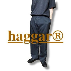 SL1-230★USA直輸入★大きいサイズ★良品＆正規品★【haggar】シャドーストライプ ノータック トラウザー スラックス【W38 98センチ】黒