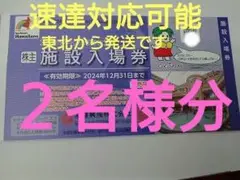 Ｒ１２月【２枚】常磐興産株主優待券スパリゾートハワイアンズ入場券２枚の１セット