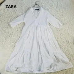 ZARA シアーロングワンピース ティアードスカート コットン100％ 夏