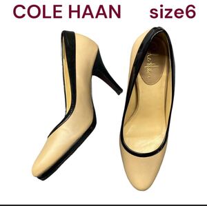 コールハーン　上品なバイカラー　レザー　パンプス　6、23㎝　COLE HAAN