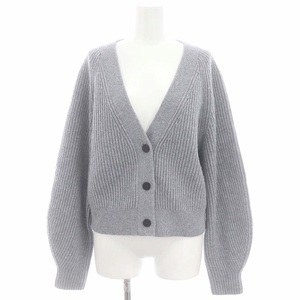 セオリー Theory MERCER WOOL CASH SCULPTED SLEEVE CARDI カーディガン ニット 前開き ウール S グレー /MF ■OS レディース