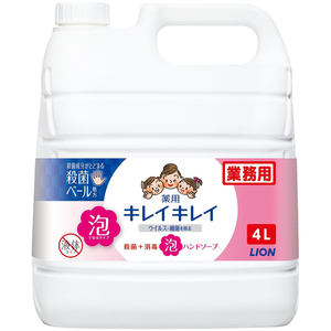 （ケース販売）キレイキレイ 薬用泡ハンドソープ（シトラスフルーティの香り）／4L×3本（ライオンハイジーン）