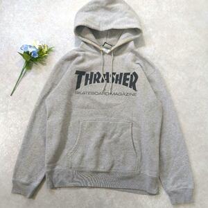 THRASHER　パーカー　スウェット　BIGロゴ　グレー　洗える　Lサイズ　スラッシャー