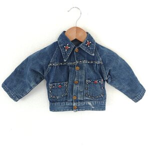 (^w^)b Baby Denim Jacket ベビー デニム ジャケット 50s 60s ビンテージ ビジュー ジージャン ジャンパー ブルゾン セルビッチ 青 11049DD