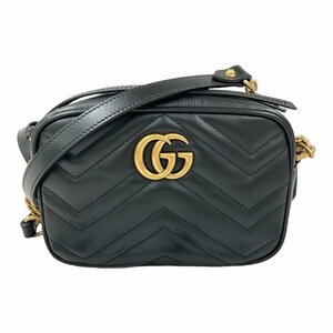 超美品 GUCCI グッチ GGマーモント ショルダーバッグ 448065 DTD1T ストラップ レザー 中古