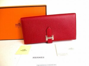 【未使用保管品】 エルメス HERMES ベアン スフレ ヴォーエプソン シルバー金具 二つ折り 長財布 メンズ レディース