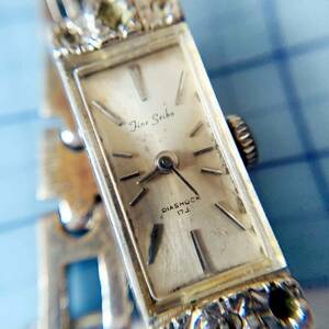 ヴィンテージ　SEIKO セイコー　レディース　手巻き　腕時計　銀色　可動品　石取れあり　NO.5511