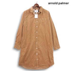 【新品 未使用】 arnold palmer アーノルドパーマー 秋冬★ シャツ ワンピース コーデュロイ 長袖 刺繍 Sz.3 レディース　K4T02090_B#B