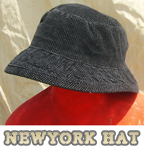 即決■NEW YORK HAT■まーまーブラックcap■LARGE■古着