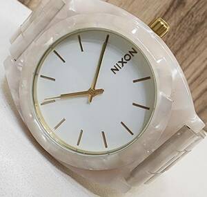 ニクソン NIXON 腕時計 TIME TELLER ACETATE: WHITE GRANITE/GOLD A327-2031 タイムテラー アセテート 現状品