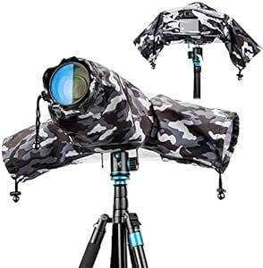JJC カメラ レインカバー 防水 カメラレインコート レンズ のサイズ18x14x34cm 雨対策 Canon EOS 5