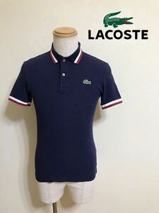 LACOSTE EXCLUSIVE EDITION ラコステ 限定 鹿の子 ポロシャツ トップス サイズ3 半袖 ネイビー ファブリカ 日本製 PH116P