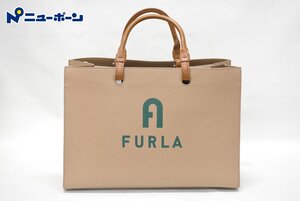 1B537★FURLA フルラ トートバッグ WB00725 グレージュ レディース ★USED★＜ニューポーン＞