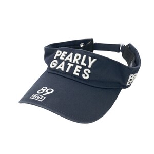 【1円】PEARLY GATES パーリーゲイツ サンバイザー ネイビー系 FR [240101276771]