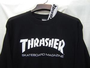 THRASHER スラッシャー MAG LOGO マグロゴ プリント ロンT ロングスリーブ Tシャツ 長袖 丸首 クルーネック 黒 白 XL TH8301 新品