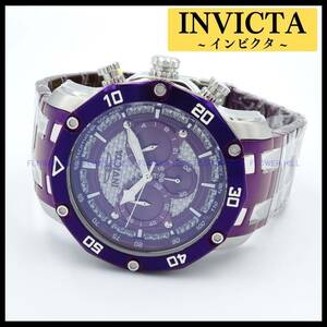 【新品・送料無料】インビクタ INVICTA 腕時計 メンズ クォーツ クロノグラフ PRO DIVER 40681 パープル メタルバンド