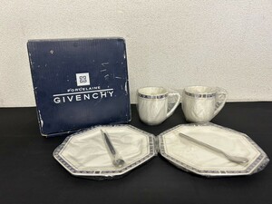 未使用保管品　A2　GIVENCHY　ジバンシー　GB70-17S　モーニングペアセット　カップ　皿　元箱付き　Yamaka　ヤマカ　洋食器　ブランド食器