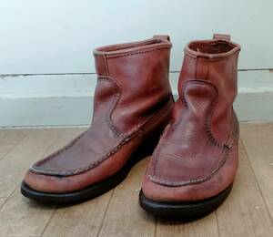 ★格安★RUSSELL MOCCASIN/ラッセルモカシン★KNOCK ABOUT BOOTS/ノックアバウト・ブーツ★茶・BR/25.5cm位 US7h★革・レザー★レア★美品