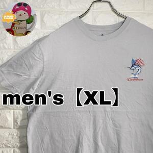 B890【Caribbean】半袖Tシャツ【メンズXL】薄い水色系