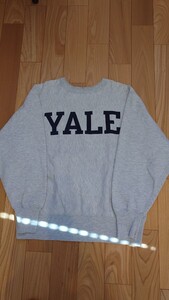 状態良 90S チャンピオン 刺繍タグ リバースウィーブ スウェット YALE 染み込み Large usma 単色 ヴィンテージ タタキタグ 後付け Vintage 