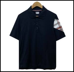 ★国内正規★ MONCLER モンクレール GAMME BLEU ガムブルー 18SS MAGLIA CHEVRON POLO ロゴ ワッペン 刺繍 チェック プリント ポロシャツ M