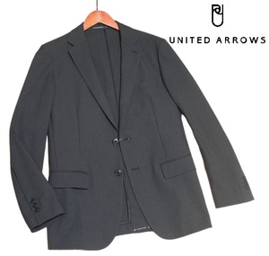 新品! ユナイテッドアローズ 2B ツイル テーラードジャケット ダークグレー (XL) ☆ UNITED ARROWS メンズ 洗濯機可 ビジネス 裏地無 灰 LL