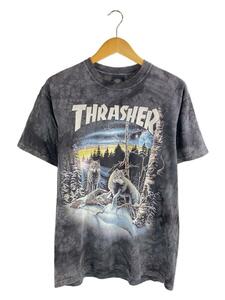 THRASHER◆Tシャツ/M/BLK/スペードタグ/マウンテン/狼/プリント