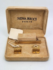 ニナリッチ ネクタイピン カフス セット タイピン　NINA RICCI ケース付 カフリンクス カフスボタン ゴールド 紳士