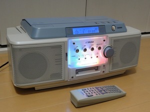 希少稼働品●Victor/ビクターJVC 高音質CD/MDラジカセ Clavia RC-Z1MD-W ワイドFM対応●純正リモコン付