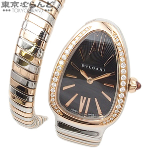 101740489 ブルガリ BVLGARI セルペンティ SP35SPG ブラック ステンレススチール K18PG ダイヤモンド 腕時計 レディース クォーツ 仕上済