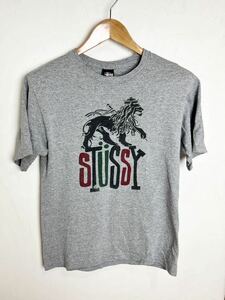 STUSSY(ステューシー) ビックシルエット ライオン柄　レゲエラスタ Tシャツ　S