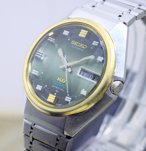 キングセイコー バナック スペシャル 5246-6030 緑色文字盤 9面カットガラス KING SEIKO VANAC SPECIAL KS SP GREEN DIAL 純正ベルト