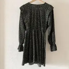 ZARA ワンピース　ヒョウ柄　グリーン