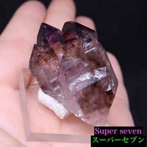 【送料無料】スーパーセブン セプター スモーキー アメジスト紫水晶 21,2g AMT166 鉱物　天然石　原石　パワーストーン
