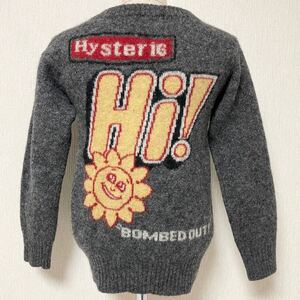 即決☆Hysteric Glamour ヒステリックグラマー ウール ニット セーター グレー 美品 Hi！ レア 希少