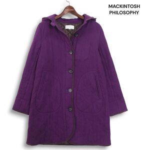 MACKINTOSH PHILOSOPHY マッキントッシュ フィロソフィー 秋冬 中綿♪ ウール キルティング コート Sz.38　レディース　K4T02002_B#N