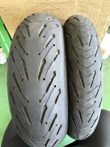 ミシュラン　MICHELIN Road5 ロード5 120/70ZR17+180/55ZR17 セット　リアバリ山　MT-09 MT-07 YZF-R7 