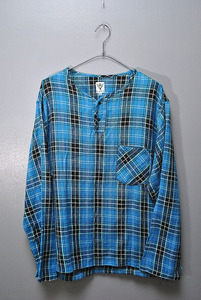 South2 West8 Henley Neck Shirt サウスツーウエストエイト/S2W8/ヘンリーネックシャツ/チェック/ブルー/M