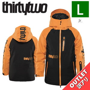 【アウトレット】23-24 THIRTYTWO YOUTH GRASSER INSULATED JKT BLACK ORANGE Lサイズ 子供用 スノーボード スノボウェア パンツ