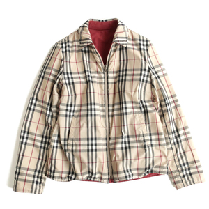 BURBERRY バーバリー リバーシブルブルゾン ノバチェック ベージュ×レッド 40(M-L)