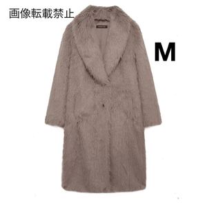 vintage ヴィンテージ レトロ ロング ファーコート アウター Mサイズ レディース★ZARA 好きな方に★2024 A/W 秋冬新作 新品未使用★