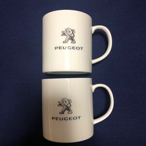 レア非売品 PEUGEOT プジョー 陶器マグカップ 2個セット　ノベルティ