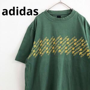 adidas　アディダス　半袖Tシャツ　トレフォイルロゴ　ビッグロゴ　M