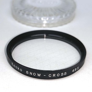 φ49 SNOW-CROSS 【6本線】フィルター Kenko★雪の結晶を思わせる6本線のクロス【49mm径】ケンコー JAPAN★中古 クリーニング済