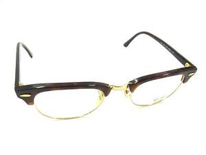 1円 ■美品■ Ray-Ban レイバン RB5154 2372 49□21 140 べっ甲調 メガネ 眼鏡 めがね メンズ レディース ブラウン系 FJ3527