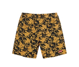 supreme nylon water short black floral サイズ　M small box logo